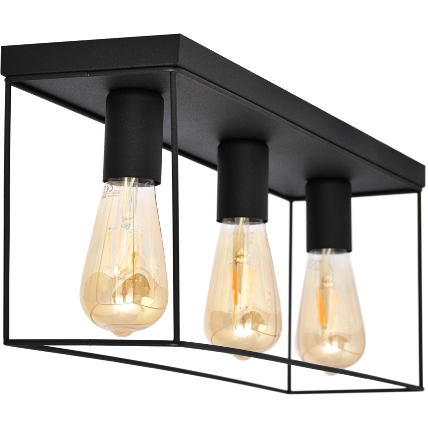 Mennyezeti lámpa FINN 3xE27/15W/230V fekete