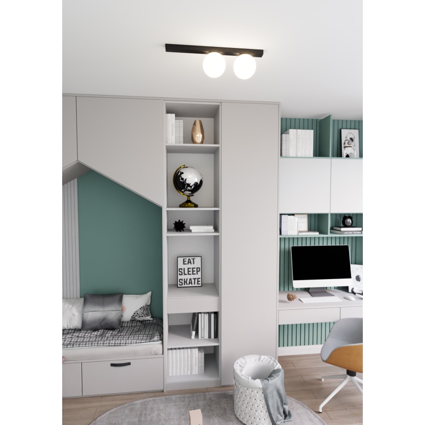 Mennyezeti lámpa FIT 2xE14/10W/230V fekete/fehér