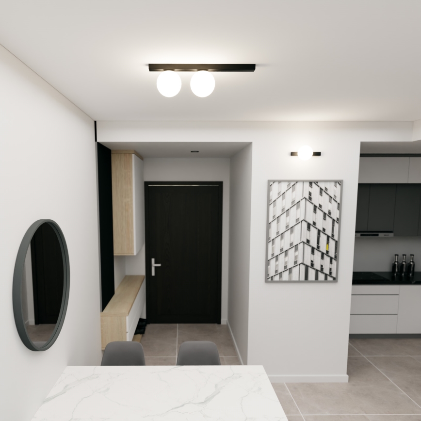 Mennyezeti lámpa FIT 2xE14/10W/230V fekete/fehér
