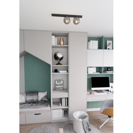 Mennyezeti lámpa FIT 2xE14/10W/230V fekete/szürke