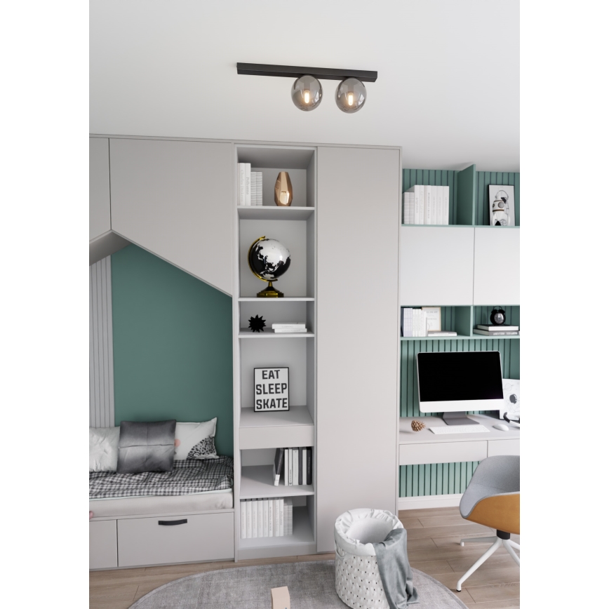 Mennyezeti lámpa FIT 2xE14/10W/230V fekete/szürke