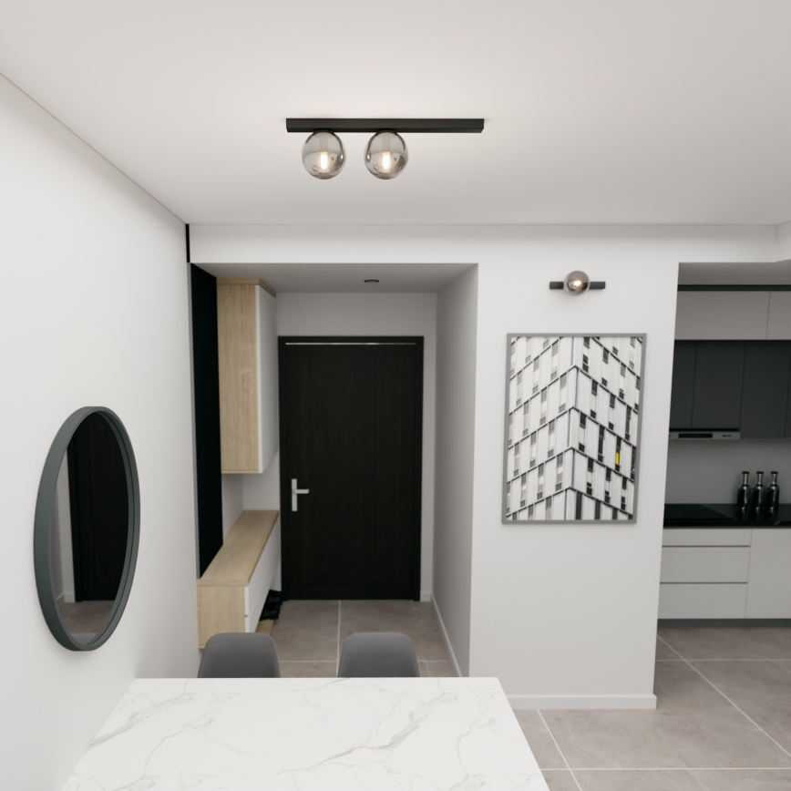 Mennyezeti lámpa FIT 2xE14/10W/230V fekete/szürke
