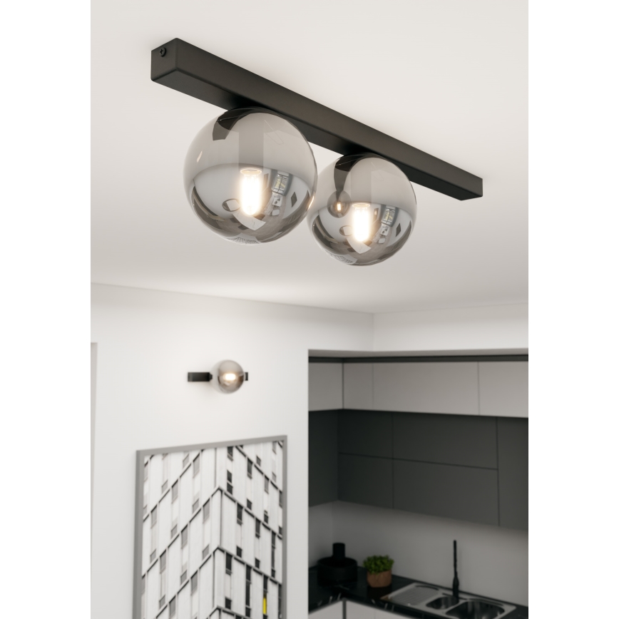 Mennyezeti lámpa FIT 2xE14/10W/230V fekete/szürke