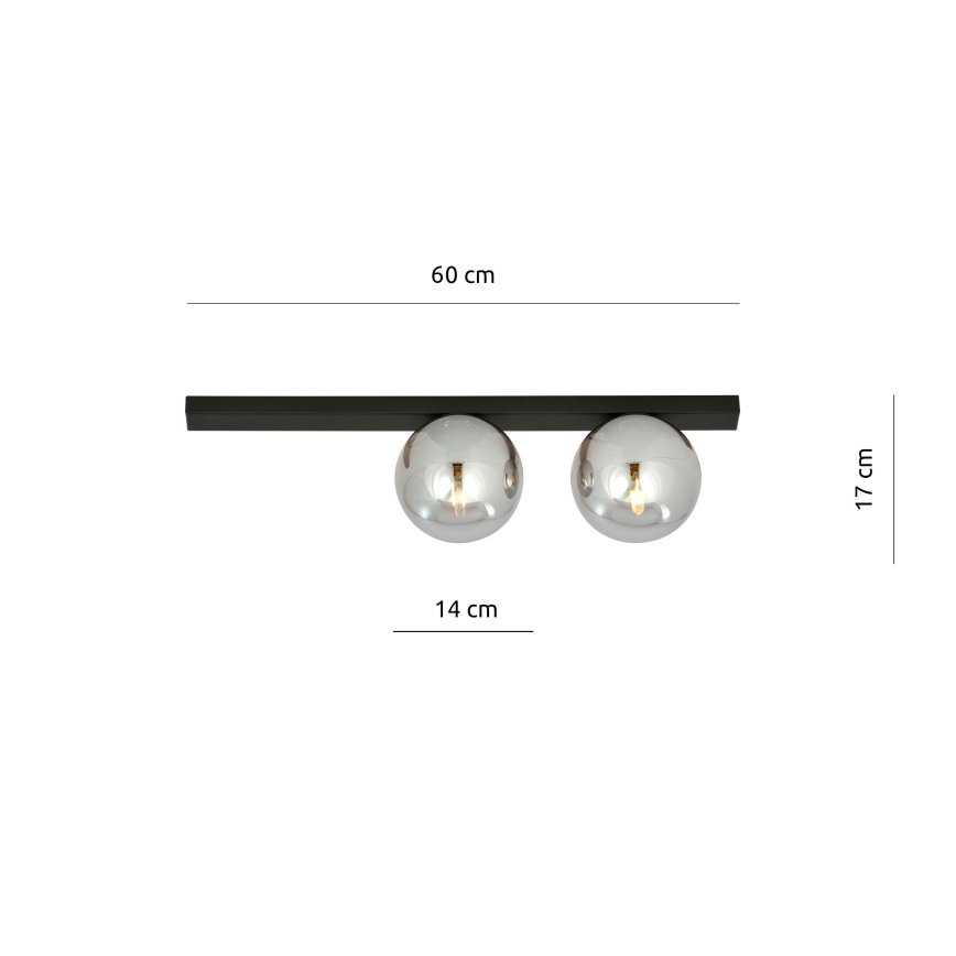 Mennyezeti lámpa FIT 2xE14/10W/230V fekete/szürke