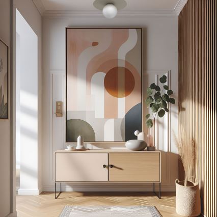 Mennyezeti lámpa FLAT 1xE27/15W/230V Ø 35 cm bézs