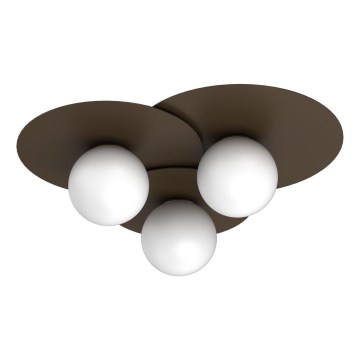 Mennyezeti lámpa FLAT 3xE27/15W/230V 55x60 cm barna