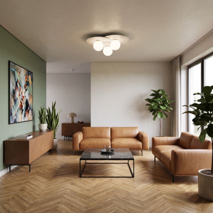 Mennyezeti lámpa FLAT 3xE27/15W/230V 55x60 cm fehér