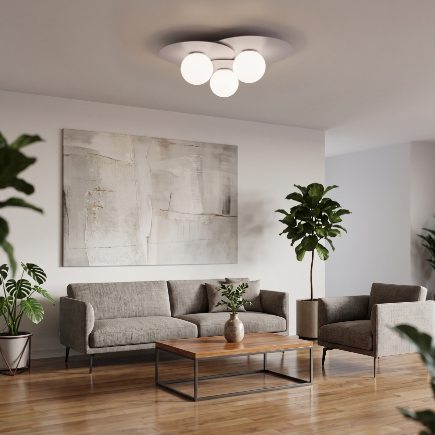 Mennyezeti lámpa FLAT 3xE27/15W/230V 55x60 cm krémszínű