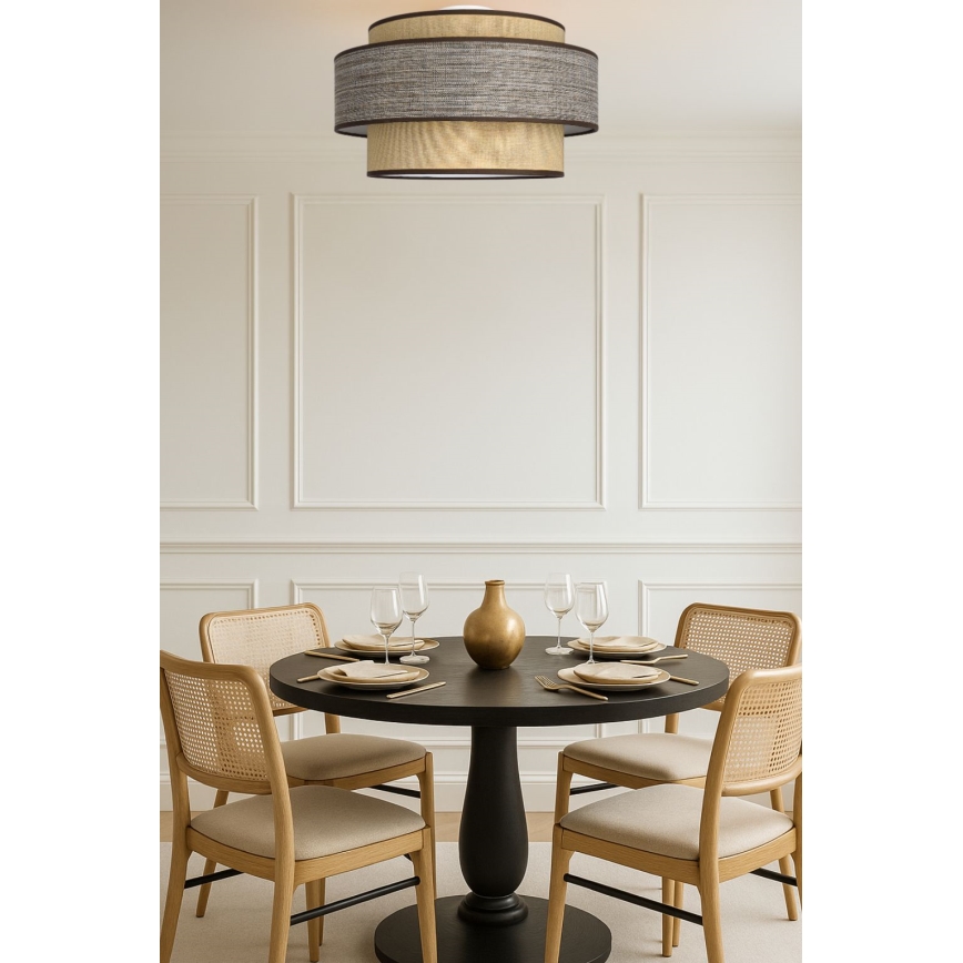 Mennyezeti lámpa GRACE 1xE27/60W/230V átm. 40 cm bézs/barna