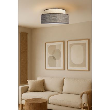 Mennyezeti lámpa GRACE 1xE27/60W/230V átm. 40 cm krémes/barna