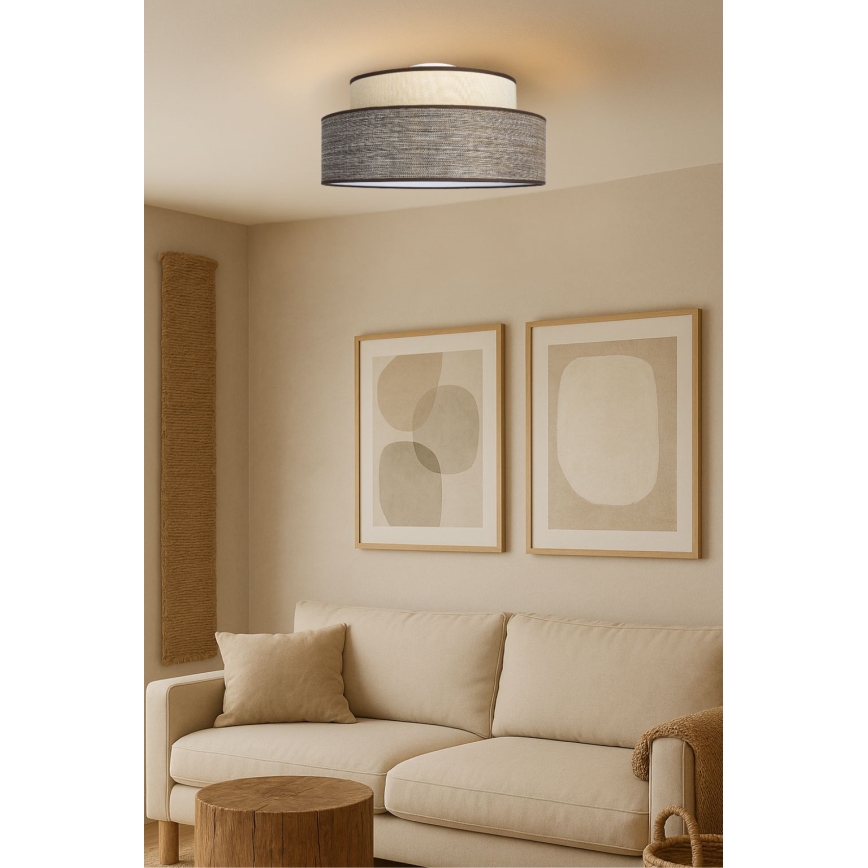 Mennyezeti lámpa GRACE 1xE27/60W/230V átm. 40 cm krémes/barna