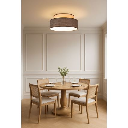 Mennyezeti lámpa GRACE 1xE27/60W/230V átm. 40 cm krémes/barna