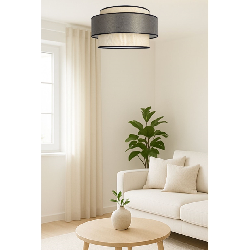 Mennyezeti lámpa GRACE 1xE27/60W/230V átm. 40 cm krémes/szürke