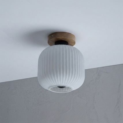 Mennyezeti lámpa HARMA WOOD 1xE27/15W/230V tölgy/fehér átm. 20 cm