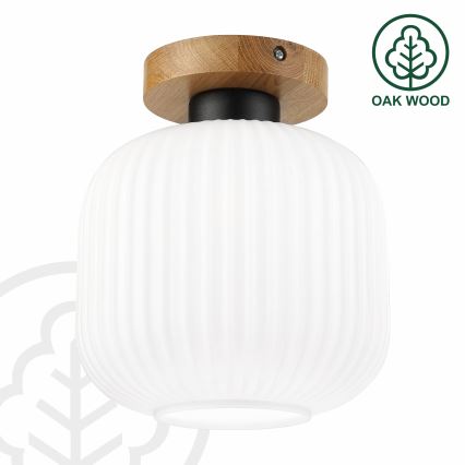 Mennyezeti lámpa HARMA WOOD 1xE27/15W/230V tölgy/fehér átm. 20 cm
