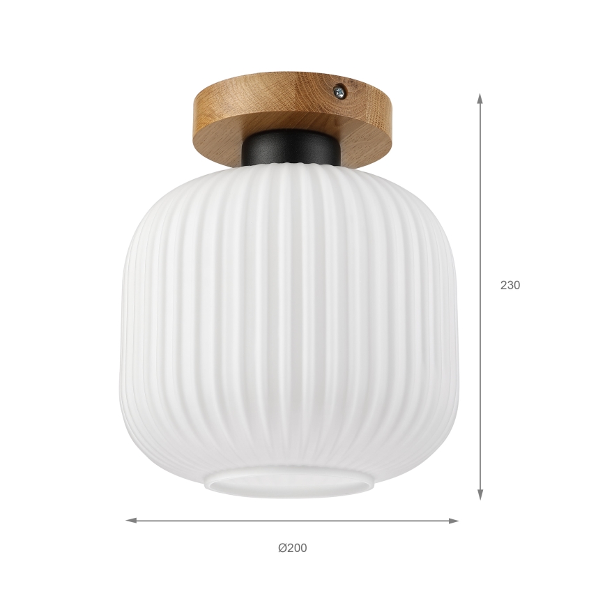 Mennyezeti lámpa HARMA WOOD 1xE27/15W/230V tölgy/fehér átm. 20 cm