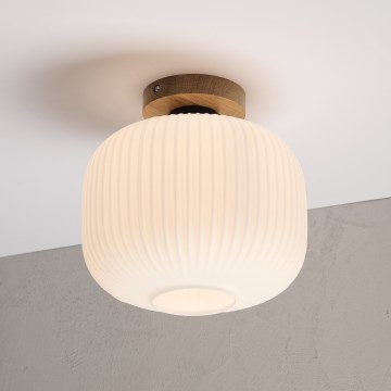 Mennyezeti lámpa HARMA WOOD 1xE27/15W/230V tölgy/fehér átm. 25 cm