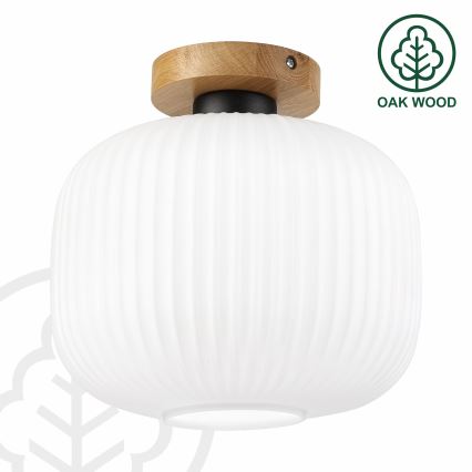 Mennyezeti lámpa HARMA WOOD 1xE27/15W/230V tölgy/fehér átm. 25 cm