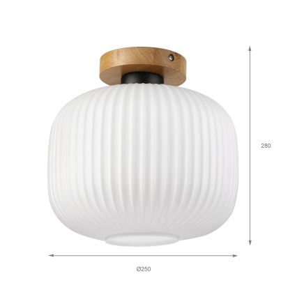 Mennyezeti lámpa HARMA WOOD 1xE27/15W/230V tölgy/fehér átm. 25 cm