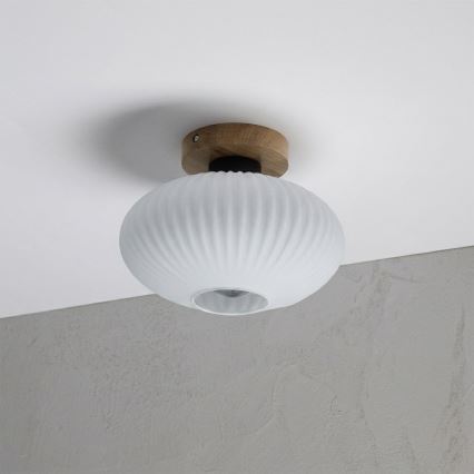 Mennyezeti lámpa HARMA WOOD 1xE27/15W/230V tölgy/fehér Ø 25 cm