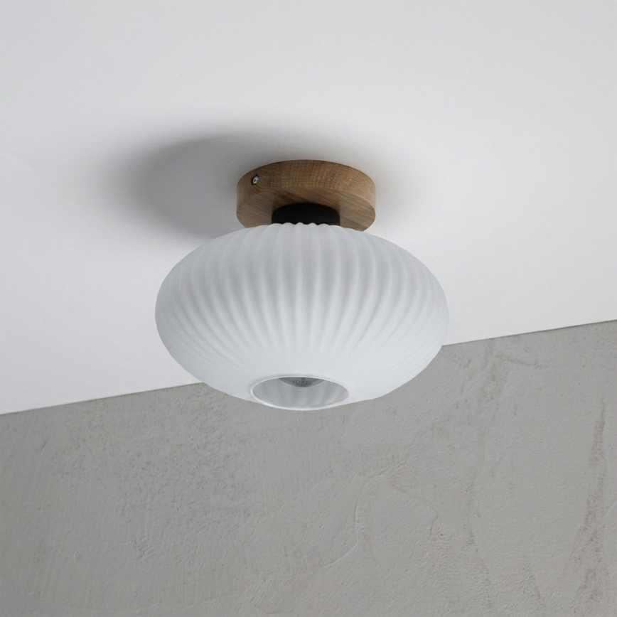 Mennyezeti lámpa HARMA WOOD 1xE27/15W/230V tölgy/fehér Ø 25 cm