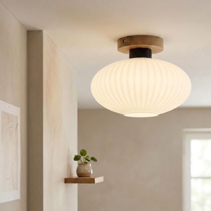 Mennyezeti lámpa HARMA WOOD 1xE27/15W/230V tölgy/fehér Ø 25 cm