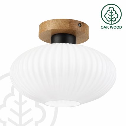 Mennyezeti lámpa HARMA WOOD 1xE27/15W/230V tölgy/fehér Ø 25 cm