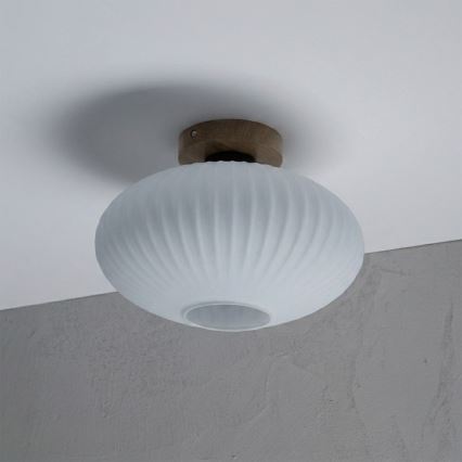 Mennyezeti lámpa HARMA WOOD 1xE27/15W/230V tölgy/fehér Ø 30 cm