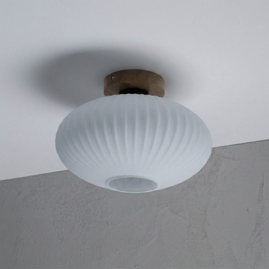 Mennyezeti lámpa HARMA WOOD 1xE27/15W/230V tölgy/fehér Ø 30 cm
