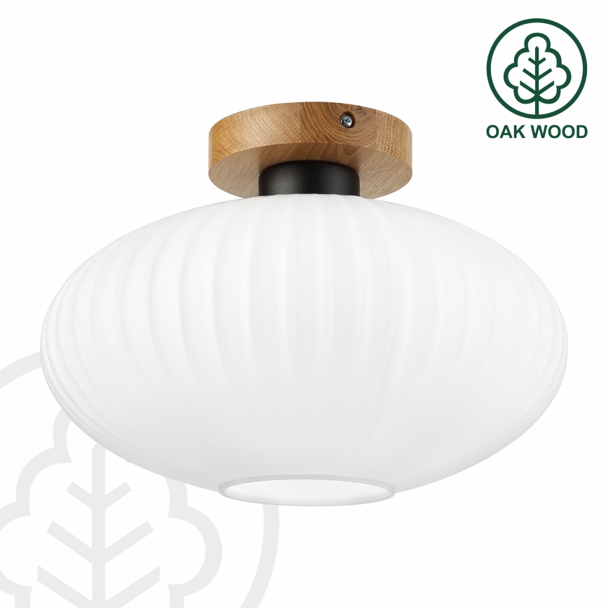 Mennyezeti lámpa HARMA WOOD 1xE27/15W/230V tölgy/fehér Ø 30 cm