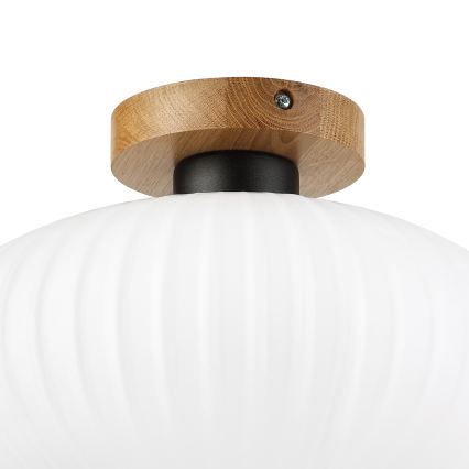 Mennyezeti lámpa HARMA WOOD 1xE27/15W/230V tölgy/fehér Ø 30 cm