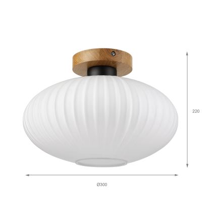 Mennyezeti lámpa HARMA WOOD 1xE27/15W/230V tölgy/fehér Ø 30 cm