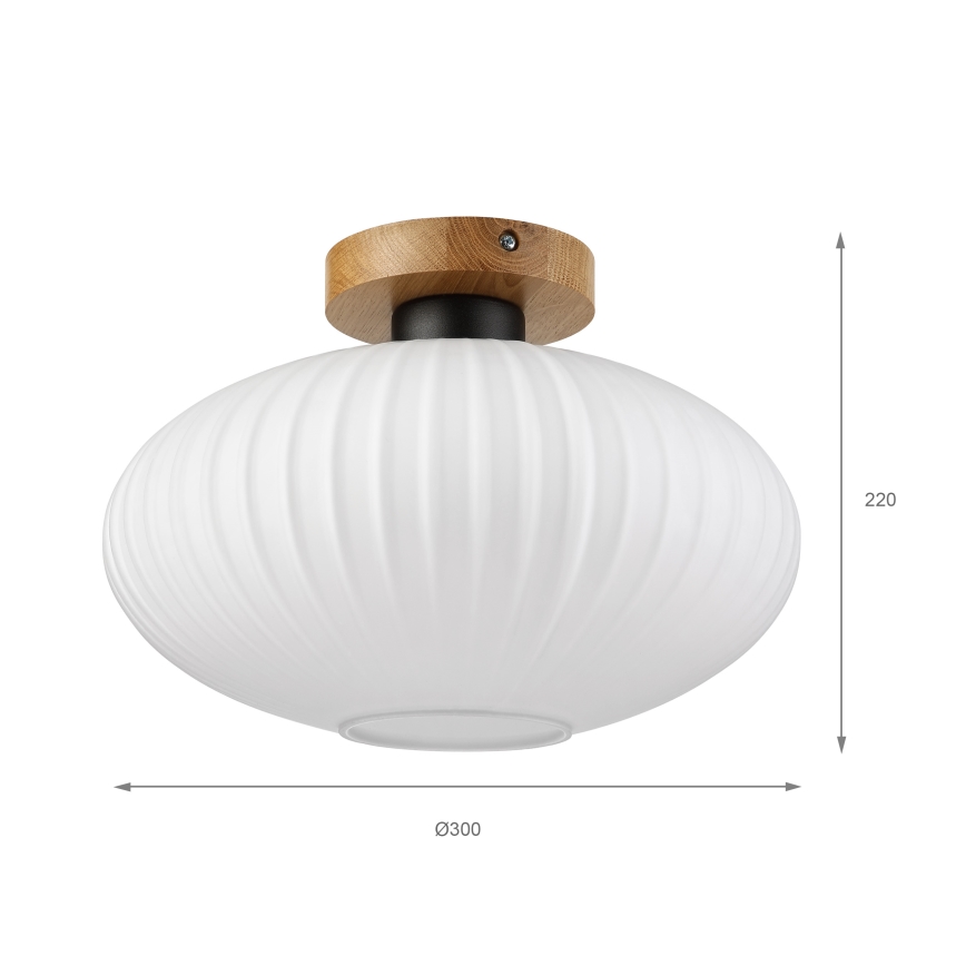 Mennyezeti lámpa HARMA WOOD 1xE27/15W/230V tölgy/fehér Ø 30 cm