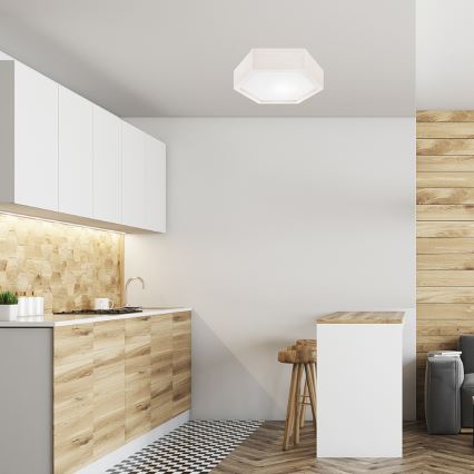 Mennyezeti lámpa HEX 1xE27/60W/230V á. 32 cm fenyő fehér