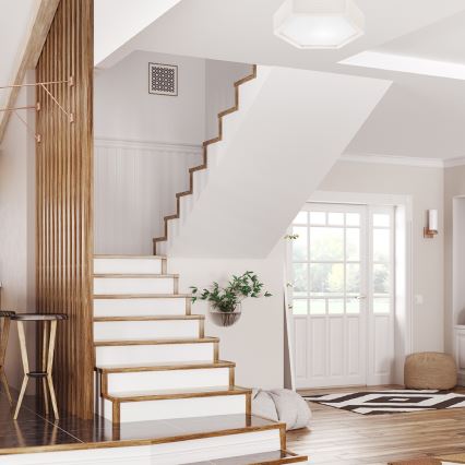 Mennyezeti lámpa HEX 1xE27/60W/230V á. 32 cm fenyő fehér