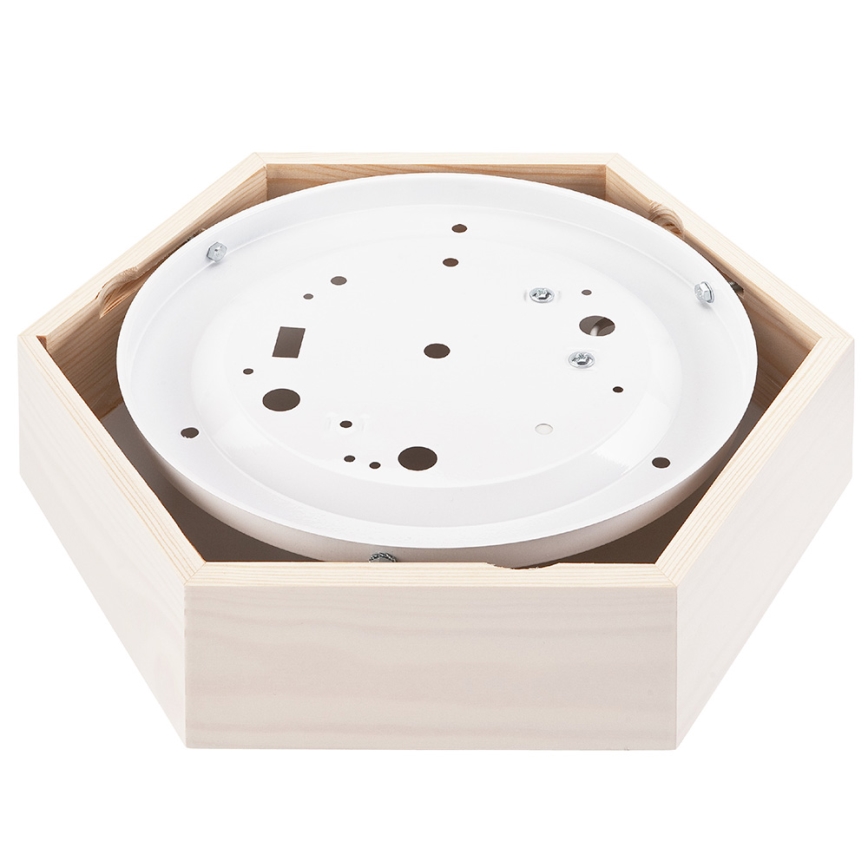 Mennyezeti lámpa HEX 1xE27/60W/230V á. 32 cm fenyő fehér