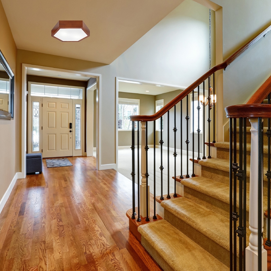 Mennyezeti lámpa HEX 2xE27/60W/230V á. 43 cm fenyő barna