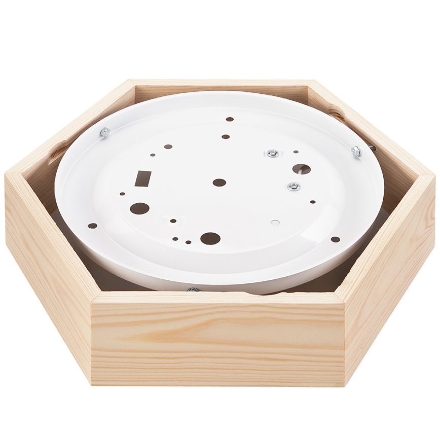 Mennyezeti lámpa HEX NATURAL 1xE27/60W/230V á. 32 cm fenyő