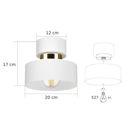 Mennyezeti lámpa IGNIA 1xE27/60W/230V fehér/arany