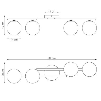 Mennyezeti lámpa KAIRO 4xE14/10W/230V bézs