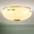 Mennyezeti lámpa LANDHAUS 2xE27/60W/230V átm. 28 cm sárgaréz/bézs/zöld