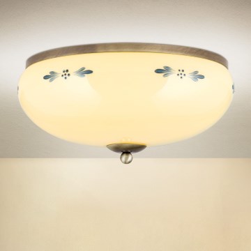 Mennyezeti lámpa LANDHAUS 3xE27/60W/230V Ø 35 cm bronz/bézs/kék