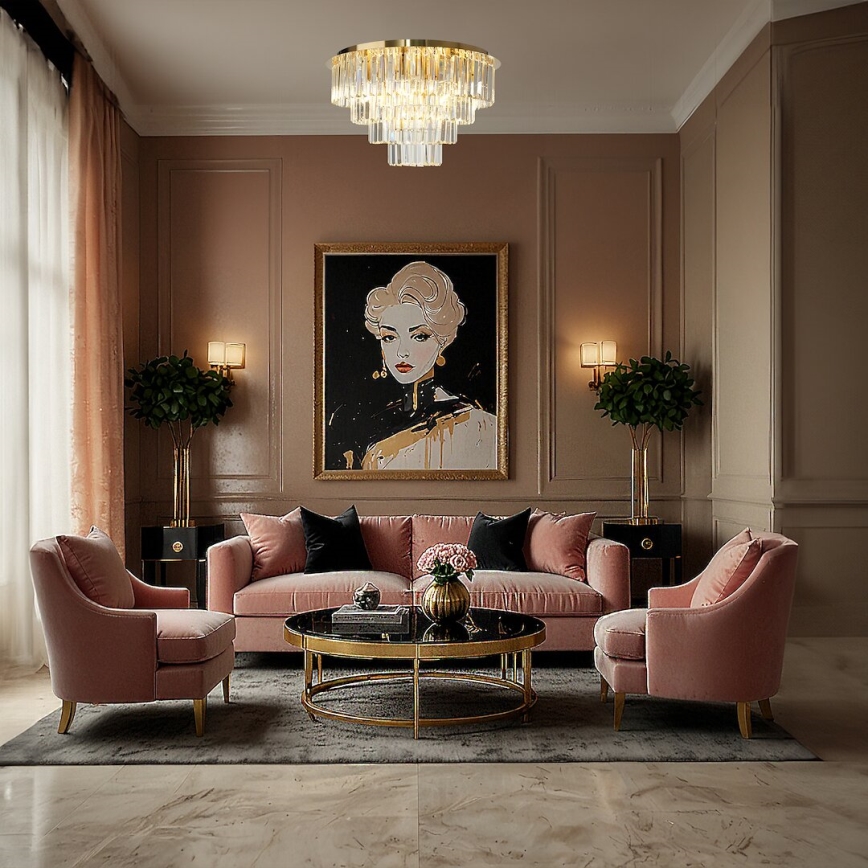 Mennyezeti lámpa MILANO 9xE14/40W/230V arany