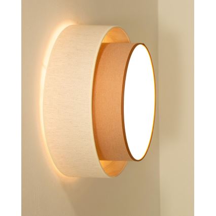 Mennyezeti lámpa NATIA 1xE27/60W/230V átm. 45 cm fehér/barna