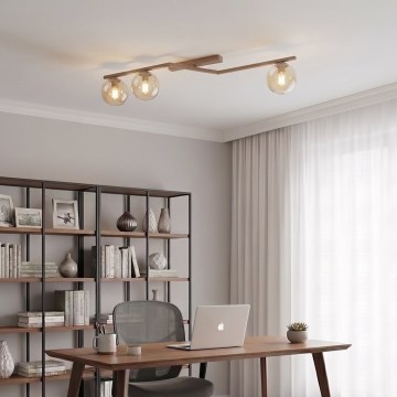 Mennyezeti lámpa NATON 3xE14/10W/230V bézs/füstös bézs