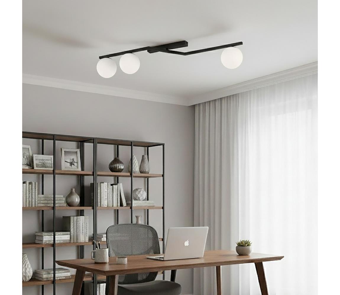 EMIBIG Mennyezeti lámpa NATON 3xE14/10W/230V, fekete/fehér 1508/3