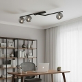 Mennyezeti lámpa NATON 3xE14/10W/230V fekete/füstszínű