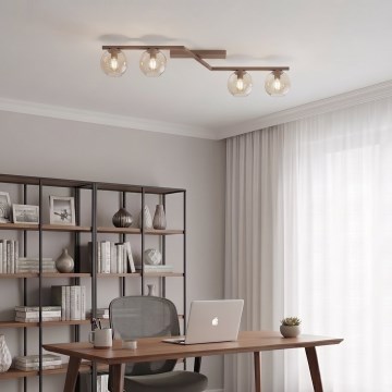 Mennyezeti lámpa NATON 4xE14/10W/230V bézs/füstös bézs