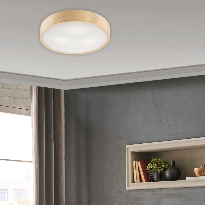 Mennyezeti lámpa NATURAL 3xE27/60W/230V átm. 47,5 cm fenyő