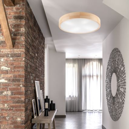 Mennyezeti lámpa NATURAL 4xE27/60W/230V ø 57,5 cm fenyő